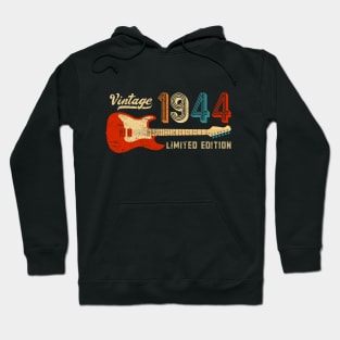 Vintage 1944 Birthday Retro Music Lover Guitarist Hoodie